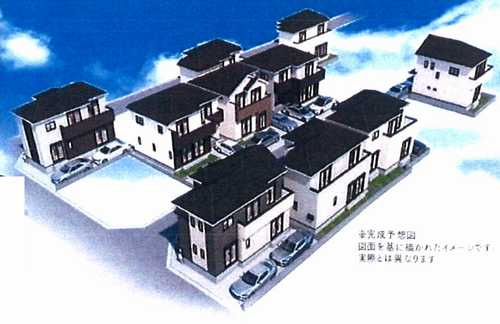 厚木市松枝２丁目　新築戸建全16棟　E号棟の外観パース