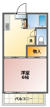 【間取り】 | 第三カネヨシハイツ | 一人暮らしに最適な1Kの間取り！