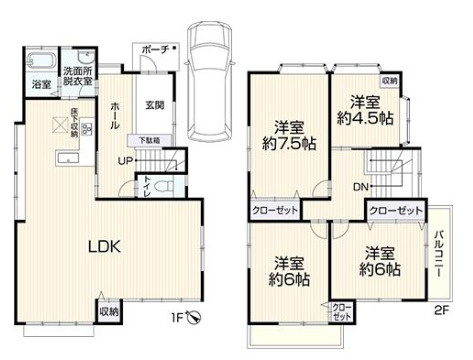 加古川市野口町北野　中古戸建の間取り|4LDKです。