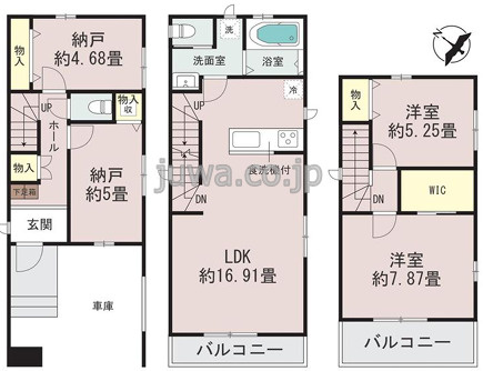 富士見市鶴瀬西３丁目の売地の土地図