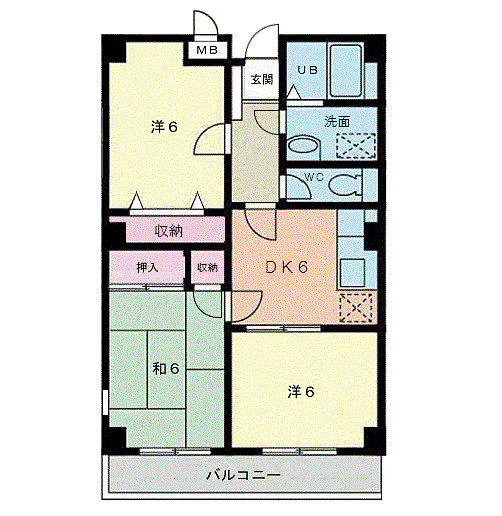 【間取り】 | グレイス原宿Ⅰ | ファミリーに最適な３ＤＫのお部屋です！