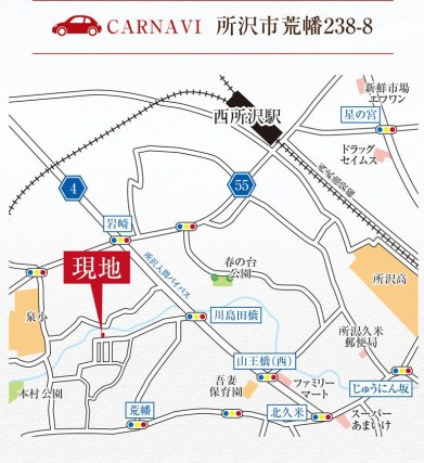 仲介手数料無料　GRAFARE所沢市荒幡9期・新築全1棟の地図