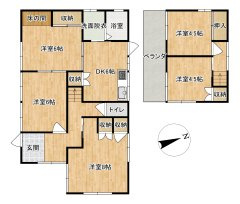 【間取り】 | 岩国市室の木町4丁目戸建