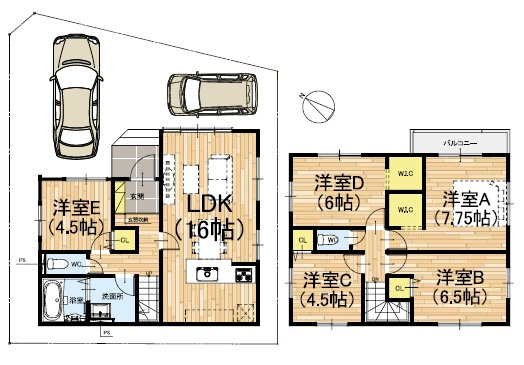 宝塚市安倉北　第1期　新築一戸建ての間取り