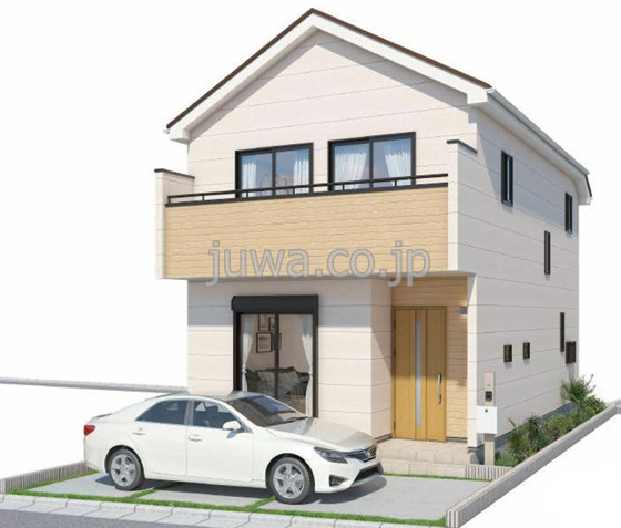 富士見市鶴瀬西３丁目の新築一戸建の外観パース