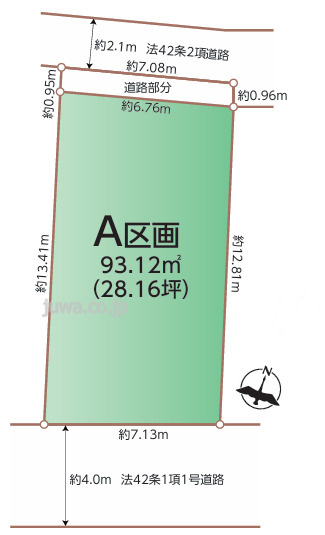 富士見市鶴瀬西３丁目の売地の土地図
