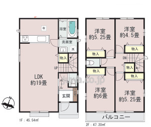 富士見市鶴瀬西３丁目の売地の区画図|参考プラン