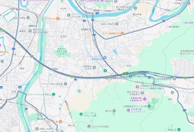 柏原市旭ケ丘　第2期　新築一戸建ての地図