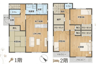 【間取り】 | 千葉市緑区誉田町1丁目　中古戸建　JR外房線　誉田駅 | カウンターキッチン、リビング横の和室は多様な使い方ができます。
