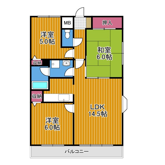 東尾マンションの間取り