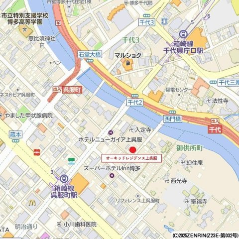 オーキッドレジデンス上呉服の地図