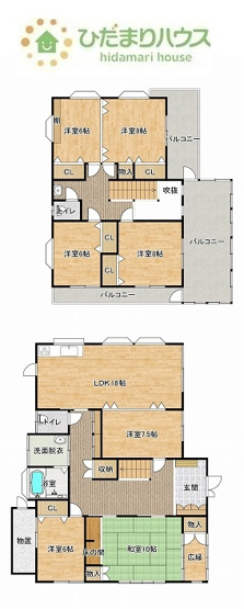 【間取り】 | 下妻市下妻丙　中古戸建 | 全居室6帖以上！ゆとりのある7LDK☆