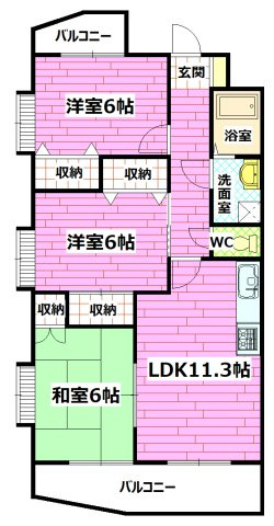 フェリスクラモトの間取り