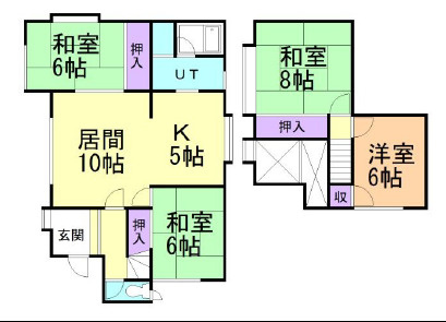 室蘭市白鳥台5丁目43-5戸建の間取り