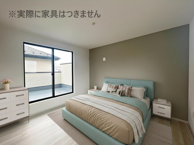 新築戸建・新築建売　伊達市田町2期　伊達小・伊達中の洋室|画像はバーチャルホームステージングの加工による演出で、実際の家具は付きません。
