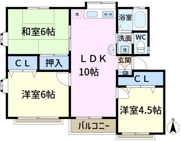 オイコスヒルズC棟の間取り