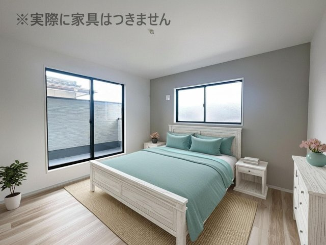 新築戸建・新築建売　伊達市田町2期　伊達小・伊達中の居間・リビング|太陽の日差しが気持ちの良いリビングは広々としているので家具を設置してもゆとりがあります！