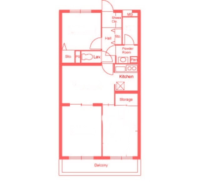 茅ヶ崎市十間坂２丁目の賃貸マンションの間取り|洗面台とトイレが別の空間になります♪