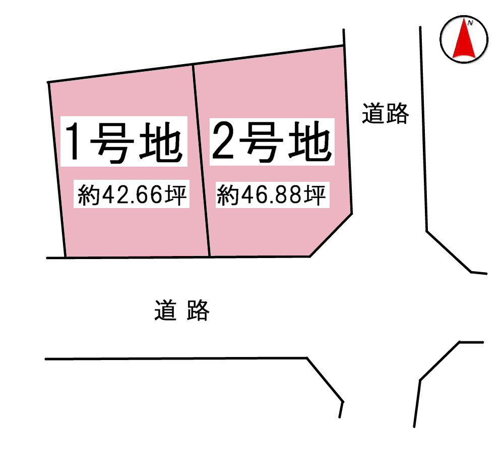 明石市大久保町高丘２丁目全２区画２号地　土地の土地図|●年中無休：当日予約可●閑静な住宅街での２区画です！前面道路も広くゆったりしております！