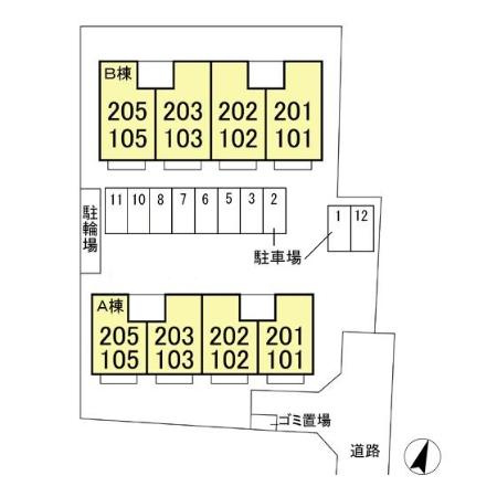 アリュール　Bの区画図