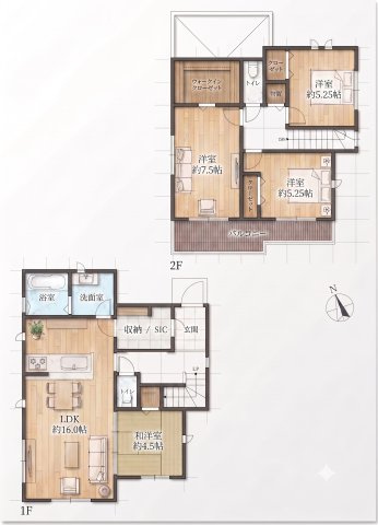 【土地図＋建物プラン例】 | どういった間取りにしよう。どの部屋をどう使おう、インテリアはどうしよう、想像するだけでわくわくしちゃいますね。マイホーム計画が楽しみですね☆