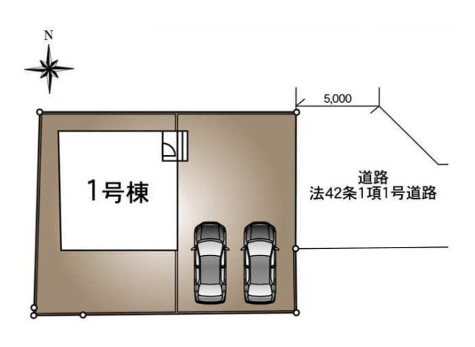 下妻市加養第1　新築戸建の区画図|敷地190.81㎡の整形地。駐車も余裕があり、暮らしやすい住まいです。