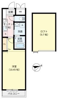 神戸市北区有野中町４丁目のハイツの間取り