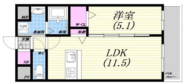ラフィネ西宮の間取り