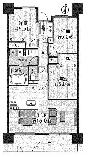 グランドール伊丹緑ヶ丘公園の間取り
