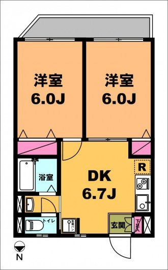 月村マンションNo.22 の間取り