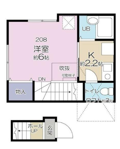中野区若宮２丁目のアパートの間取り