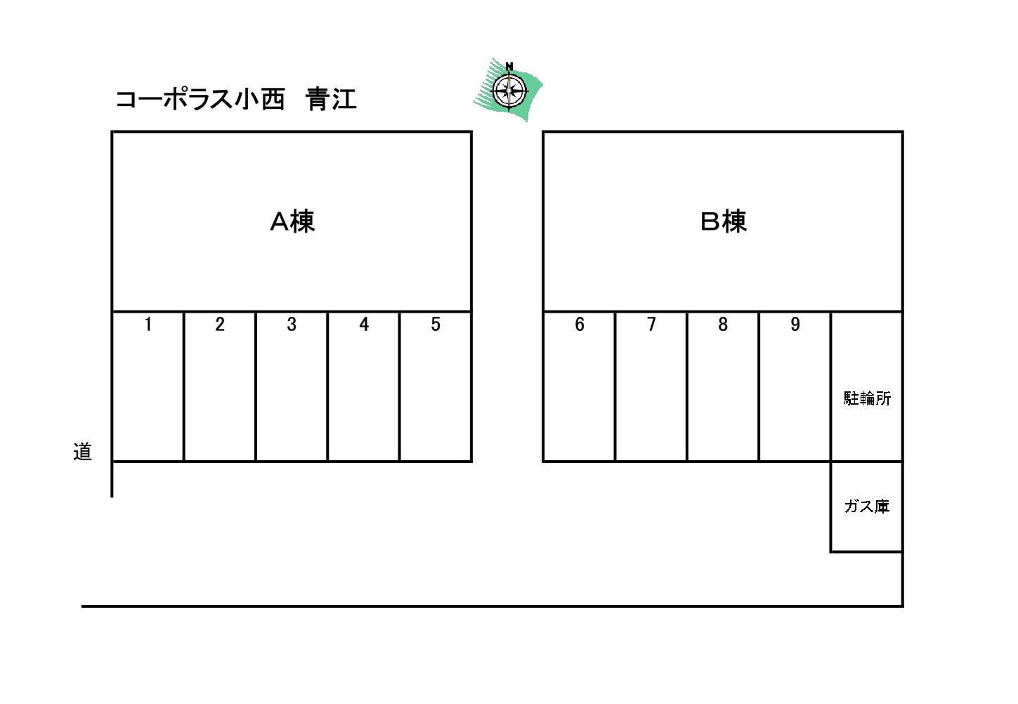 コーポラス小西Ｂ棟の区画図