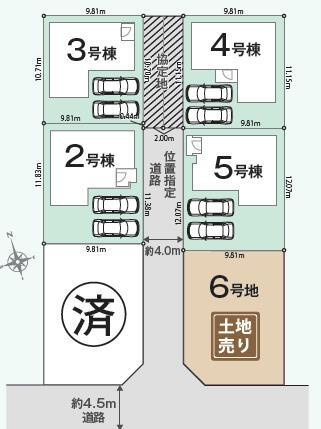 豊橋市松井町字松井の新築一戸建の区画図|全体区画図 