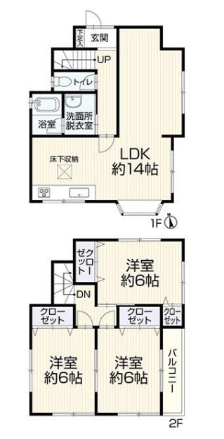 市川市下貝塚2丁目の間取り