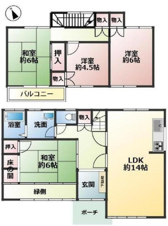 姫路市御立西3丁目　　中古戸建の間取り