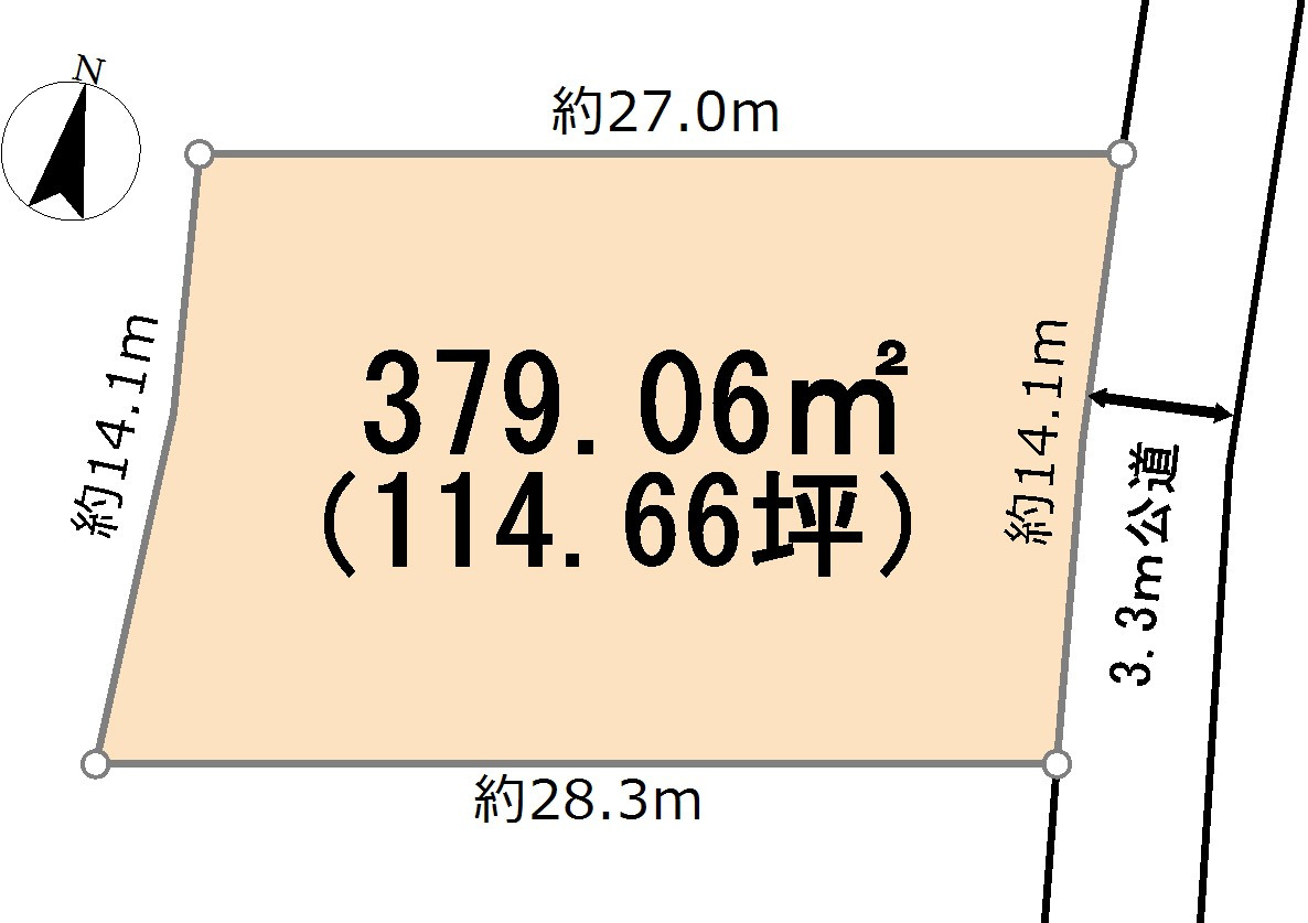 比企郡小川町木部9-1,10-1 土地114坪の土地図