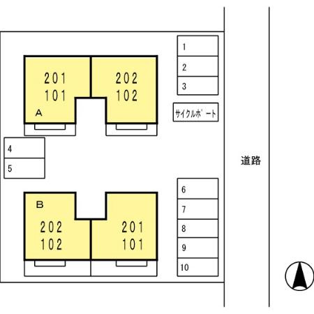 セジュール花尻　A棟の区画図