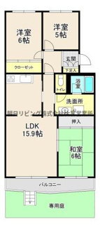 【間取り】 | とよはる台サンハイツ G棟 | ※AI加工により家具等を削除しているため、実際の状況と異なる場合があります。