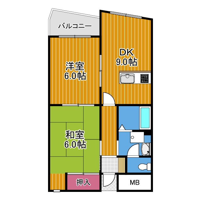 セレーナ喜志参番館Ⅱの間取り