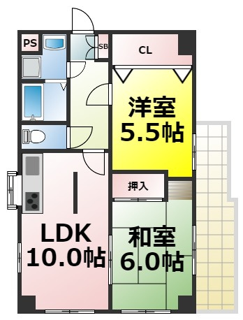 【間取り】 | 小川ハイツ九条南 仲介手数料無料
