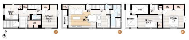 MELDIA北区山田41104③｜名古屋市の戸建ならホームアップの間取り