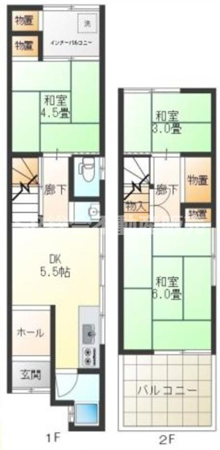 若江本町1丁目中古テラスハウスの間取り|2024年～現在まで4.2万円で賃貸中で表面利回りが12.6％です。