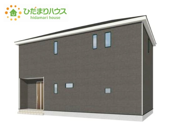 常陸大宮市泉第6　新築戸建　2号棟の外観パース|南東向きで日当たり良好(^_-)-☆