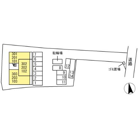 D-ROOM西寺の区画図