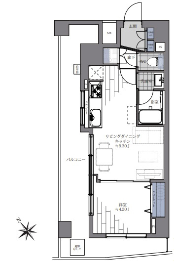 ＡＰＡガーデンピア代々木の間取り|ＡＰＡガーデンピア代々木：南西向き角部屋・眺望良好！バス・トイレ別１ＬＤＫリノベーション物件は全居室収納・窓が付いております！令和８年７月末完成予定となっております！