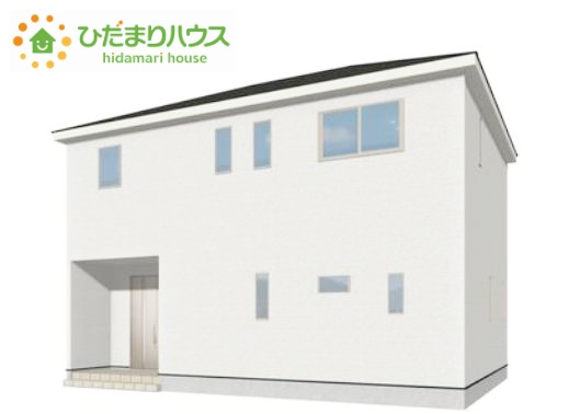 常陸大宮市泉第6　新築戸建　3号棟の外観パース|地震の揺れを吸収する、制震構造です。