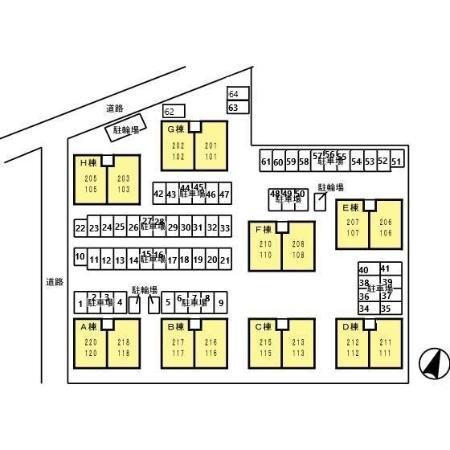 ガーデンコートみずき台　B棟の区画図