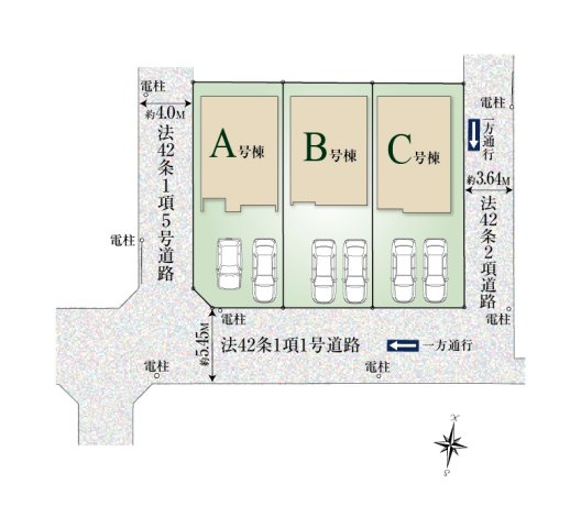 西東京市向台町1丁目　新築一戸建　西武新宿線　田無の区画図