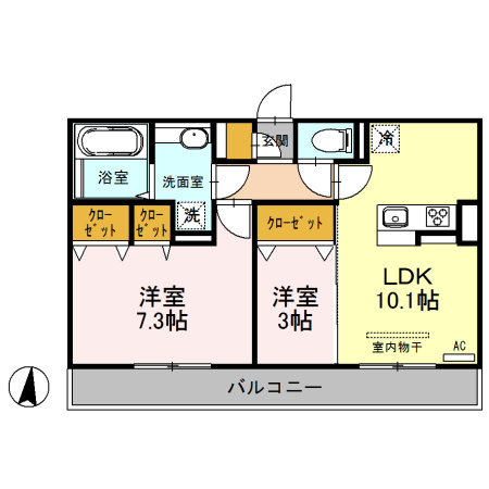 セキュレア須屋　H棟の間取り