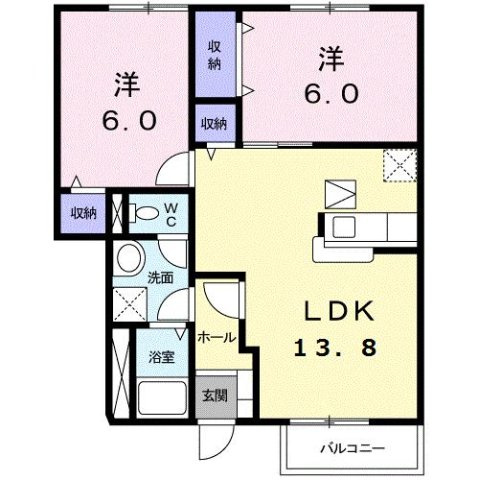 サンシェール　Ｂの間取り